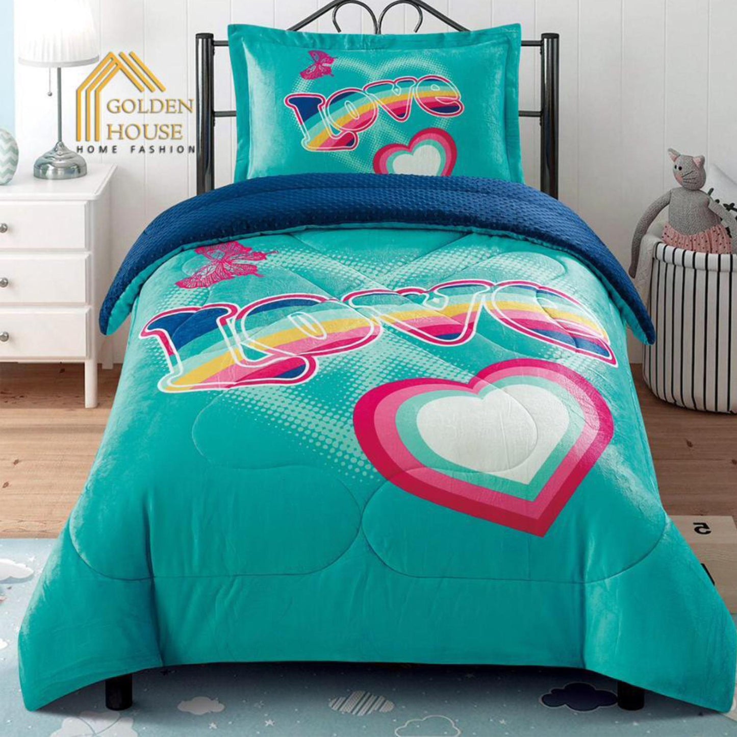 Kids Winter Coverlet Set | Disney Characters | Single Half | 2 Pieces | Velvet Face & Wool Back