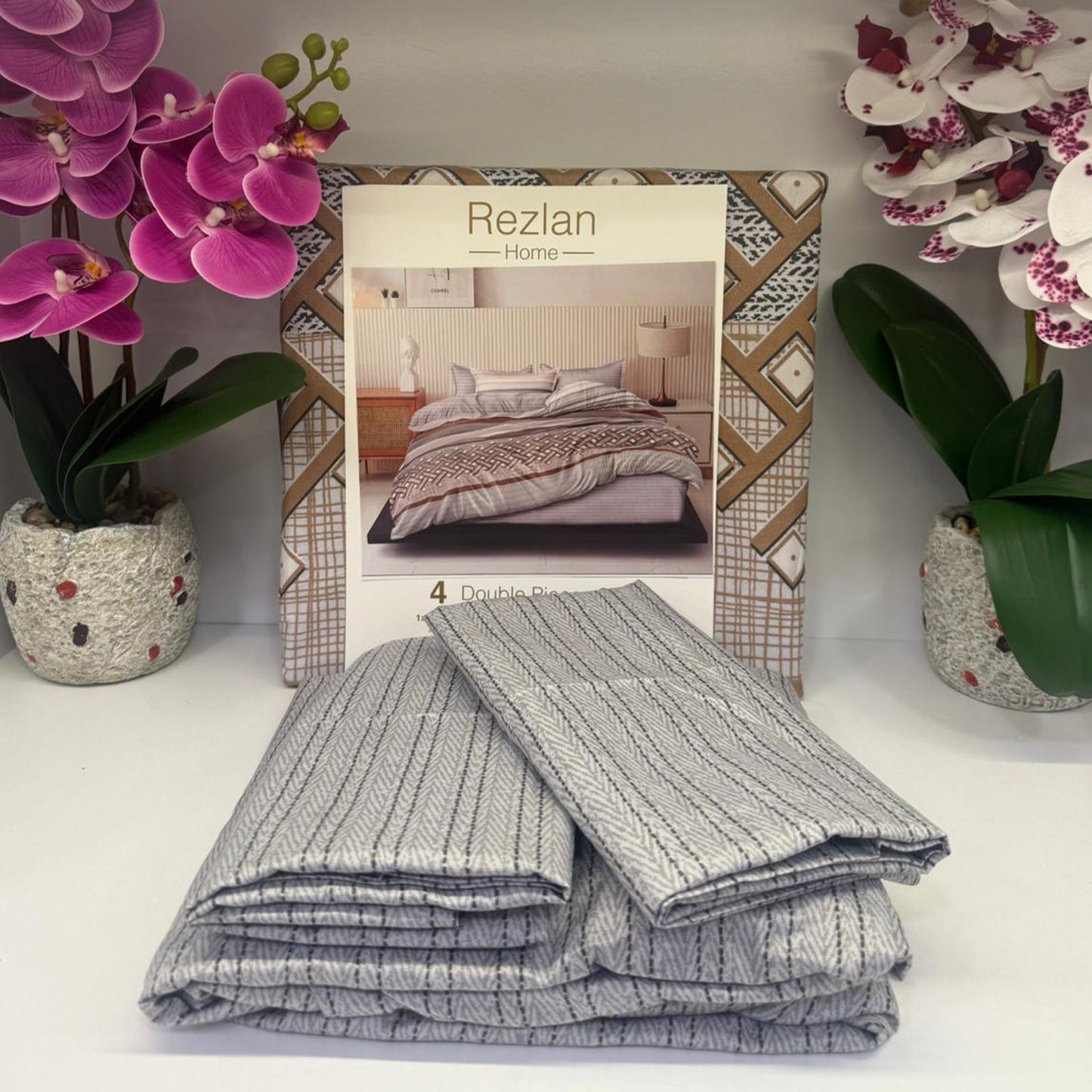 Bed Set | Patterned | Double Size | Microfiber | 4 Pieces