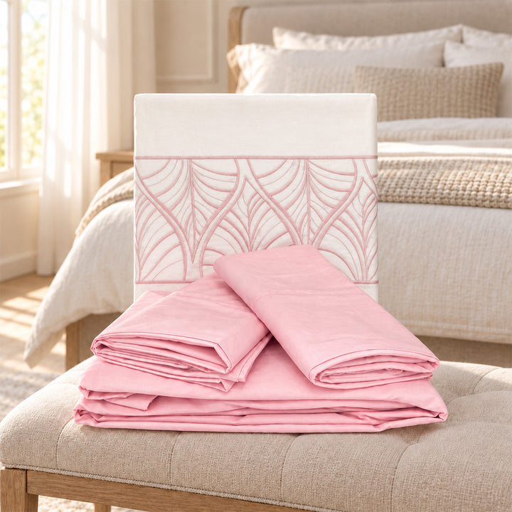100% Cotton Bed Set – Pink