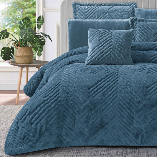 Winter mohair coverlet RABBIT fur – King Size (7 Pieces)