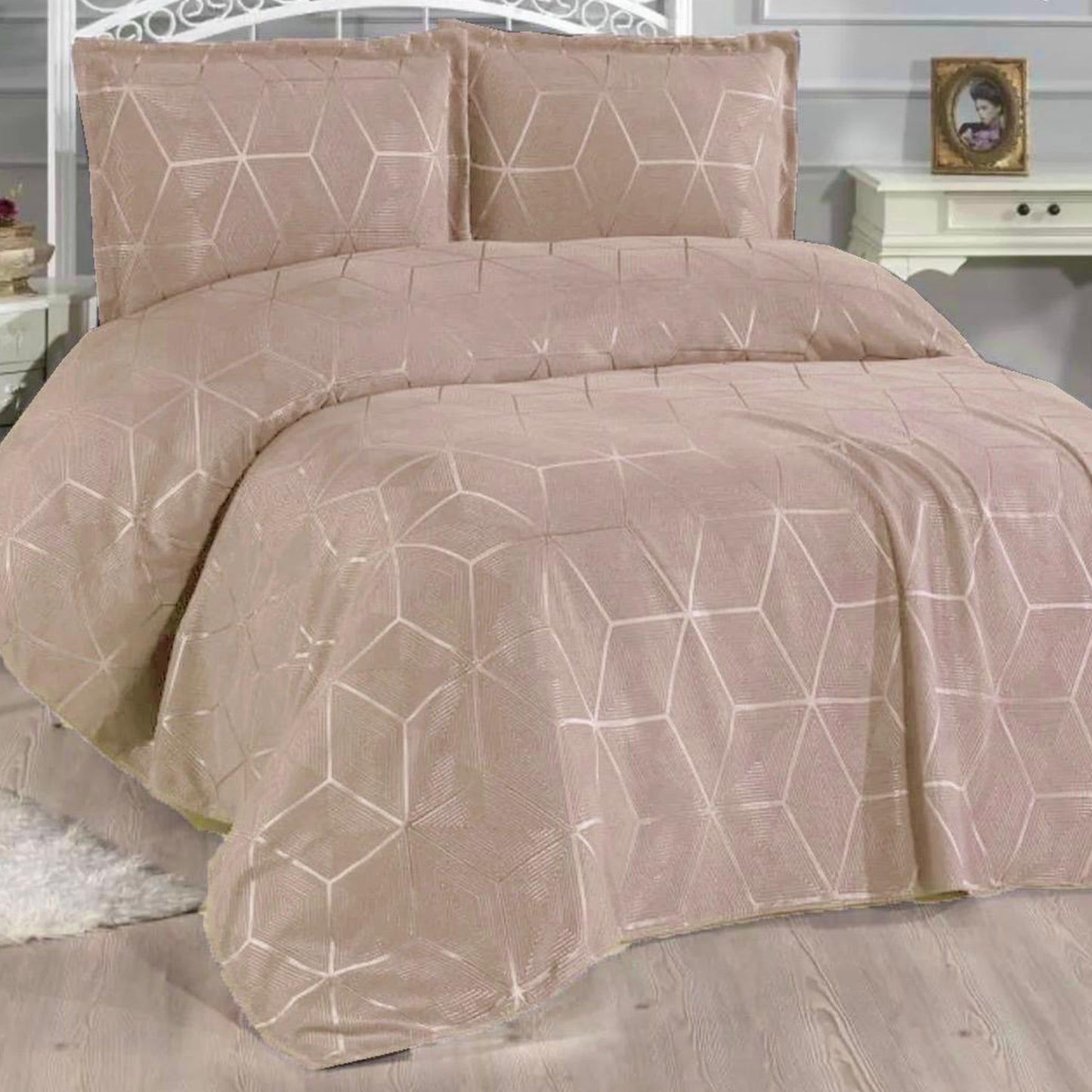Piqué Bed Set | Cotton Feel | Bridal | King Size | 4 Pieces