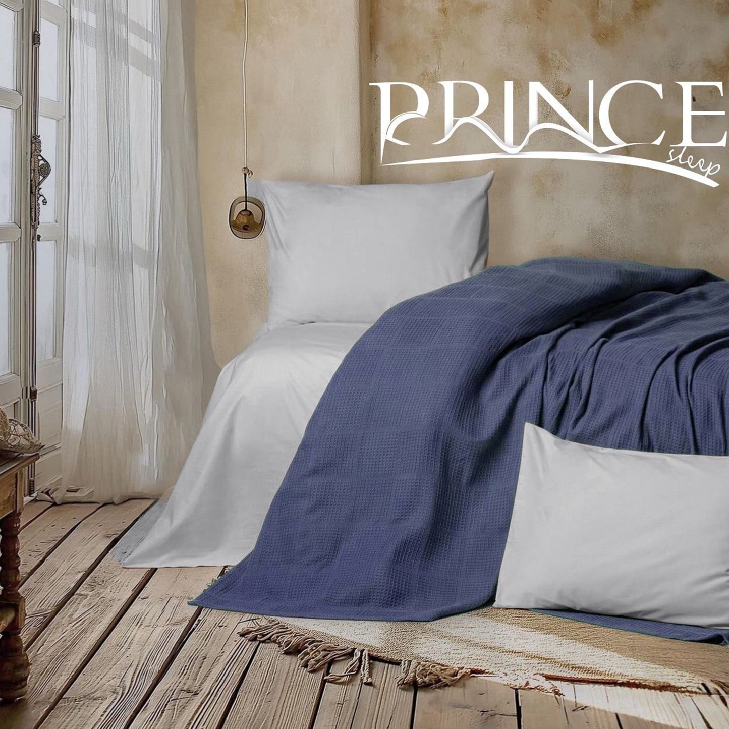 Piqué Bed Cover | Turkish Cotton 100% | Soft & Wash-Safe | Available in 2 Sizes