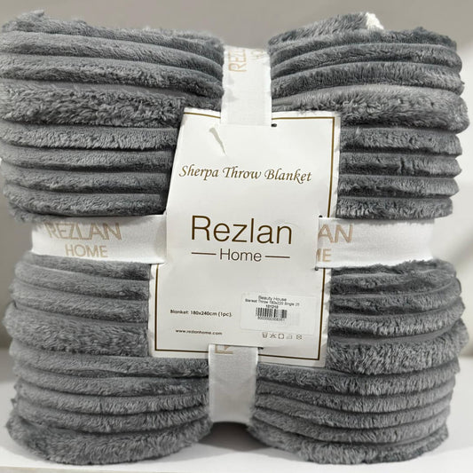 Sherpa Blanket Premium Fur-Lined Winter Blanket Available in Single Half & Double