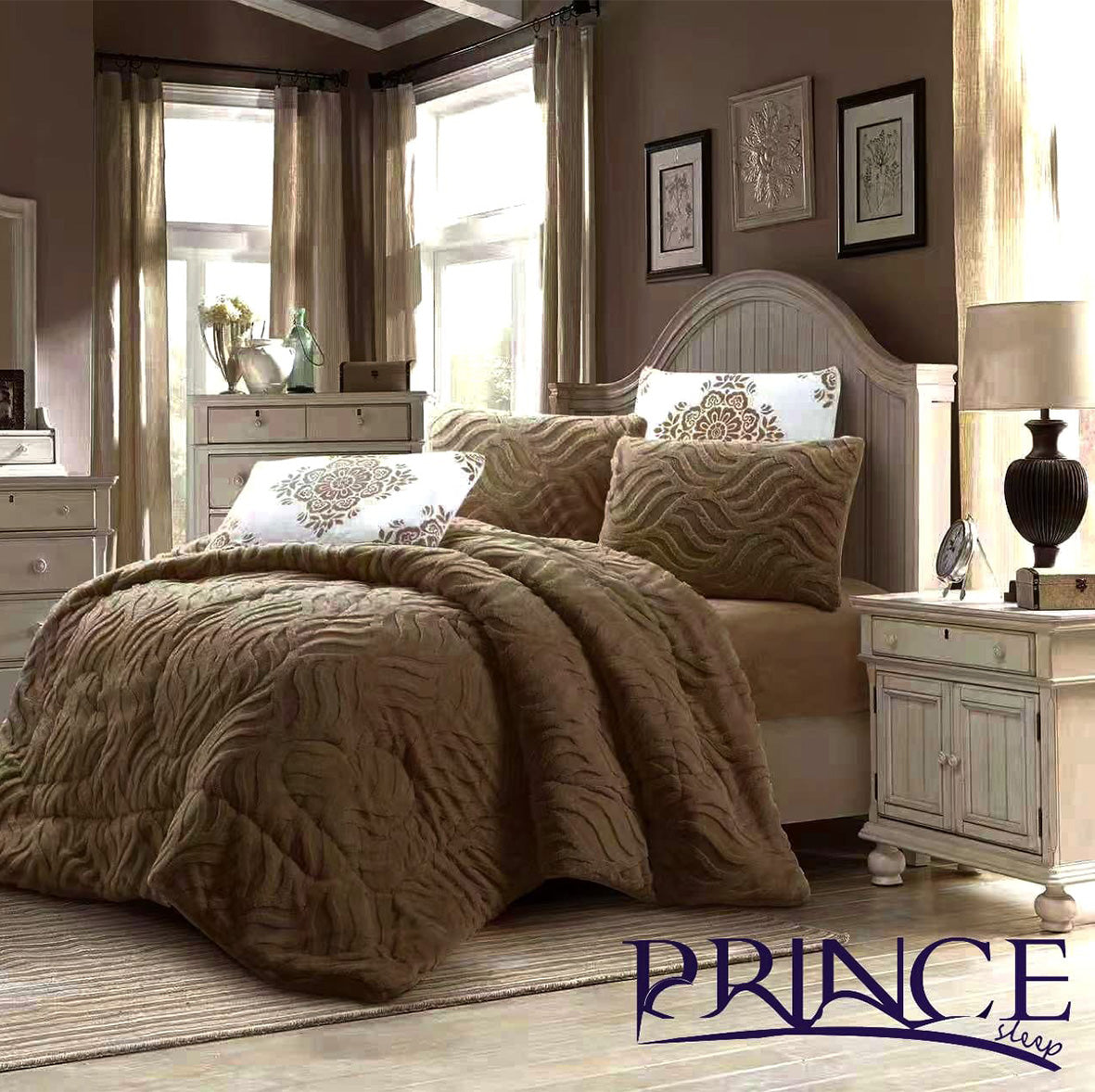 Winter mohair coverlet RABBIT fur โ Available in Two Sizes