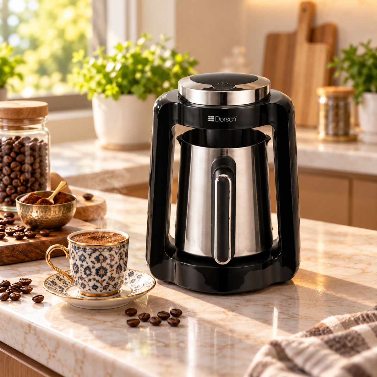 Dorsch DH-07510 Turkish Coffee Maker 400W lifestyle kitchen image