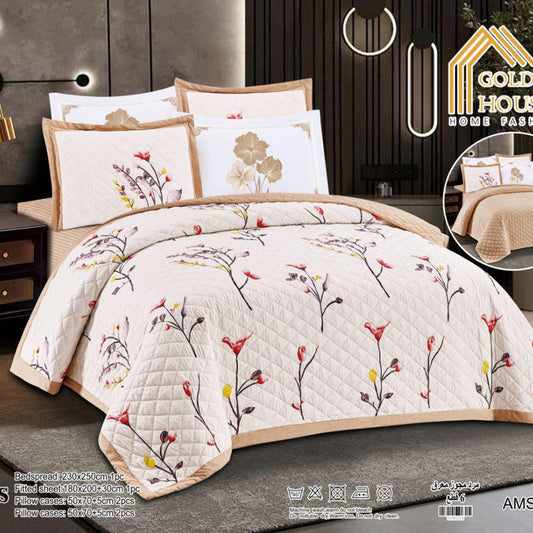 Bedspread | Microfiber | Available in Single half 4 pieces
