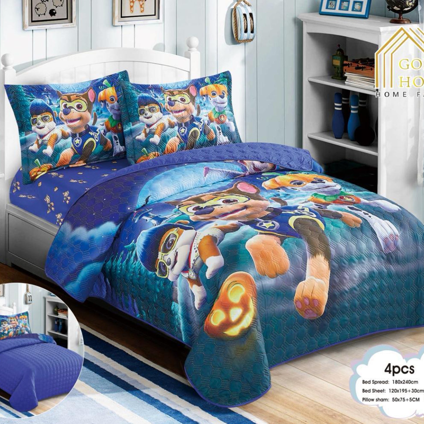 Bedspread | Microfiber | 4 Pieces | Single half 4 pieces
