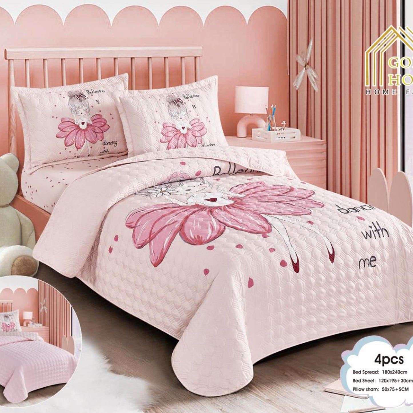 Bedspread | Microfiber | 4 Pieces | Single half 4 pieces