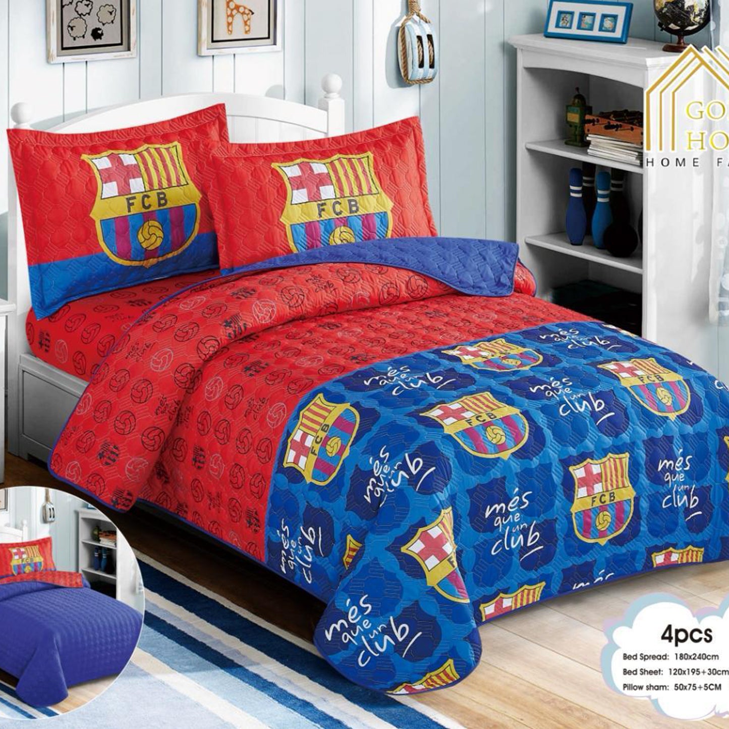 Bedspread | Microfiber | 4 Pieces | Single half 4 pieces