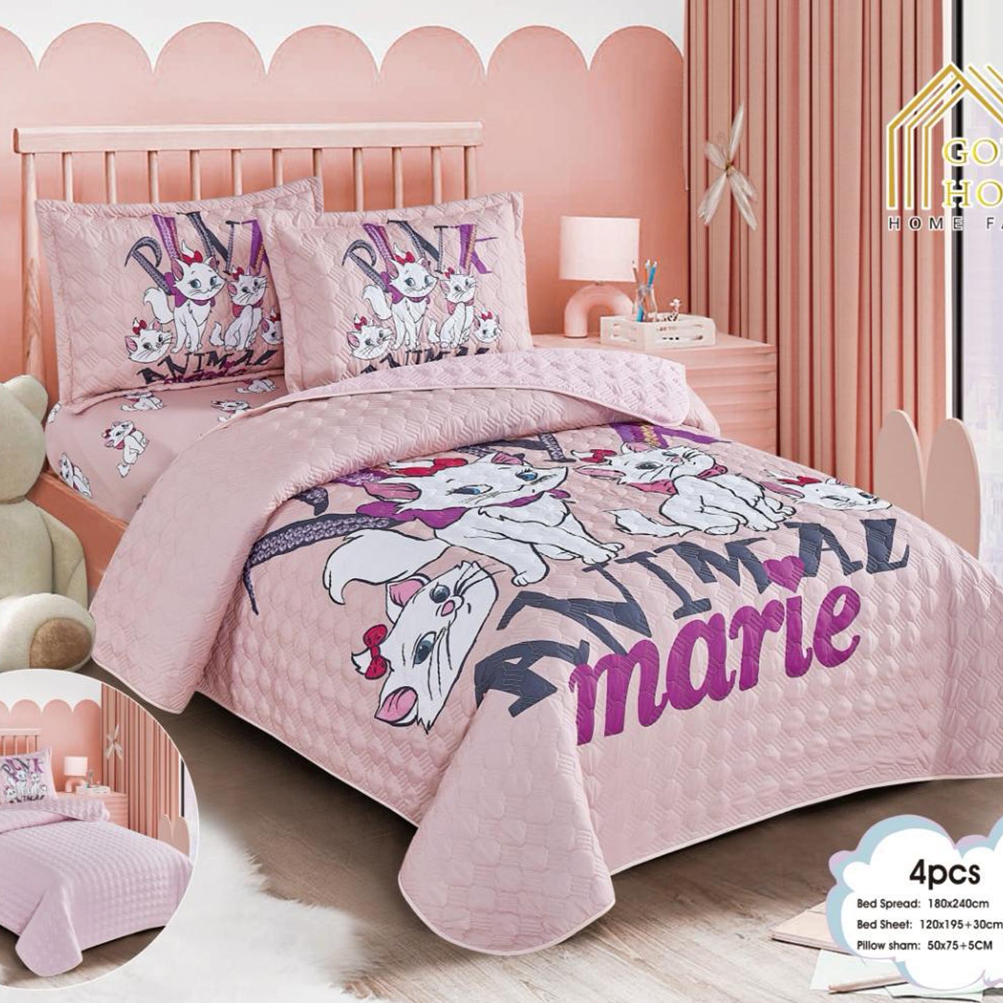 Bedspread | Microfiber | 4 Pieces | Single half 4 pieces