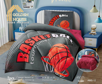 Kids Winter Coverlet Set | Disney Characters | Single Half | 2 Pieces | Velvet Face & Wool Back