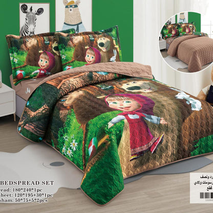 Bedspread | Microfiber | 4 Pieces | Single half 4 pieces