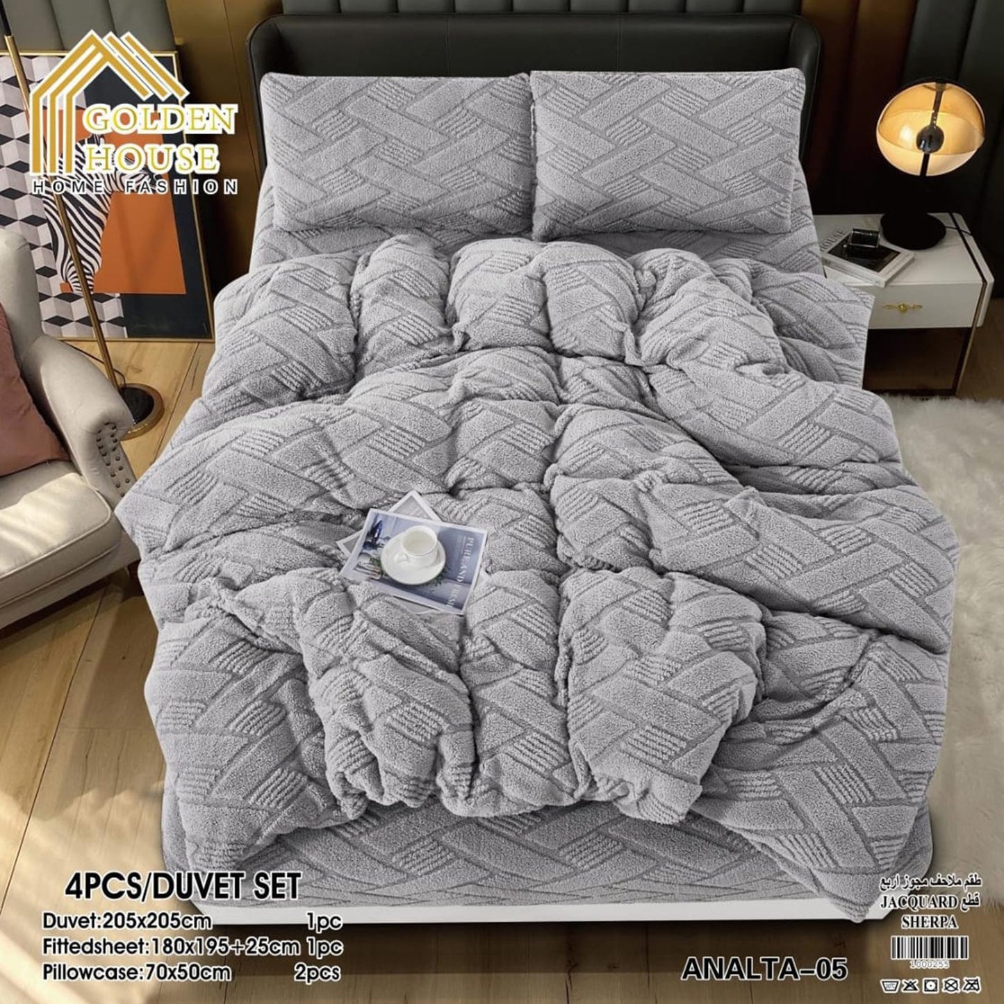 Winter Bed Set | Mohair Fabric | Soft & Warm | Available in 2 Sizes | Double 4 Pieces | Single Half 3 Pieces