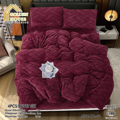 Winter Bed Set | Mohair Fabric | Soft & Warm | Available in 2 Sizes | Double 4 Pieces | Single Half 3 Pieces