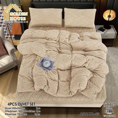 Winter Bed Set | Mohair Fabric | Soft & Warm | Available in 2 Sizes | Double 4 Pieces | Single Half 3 Pieces