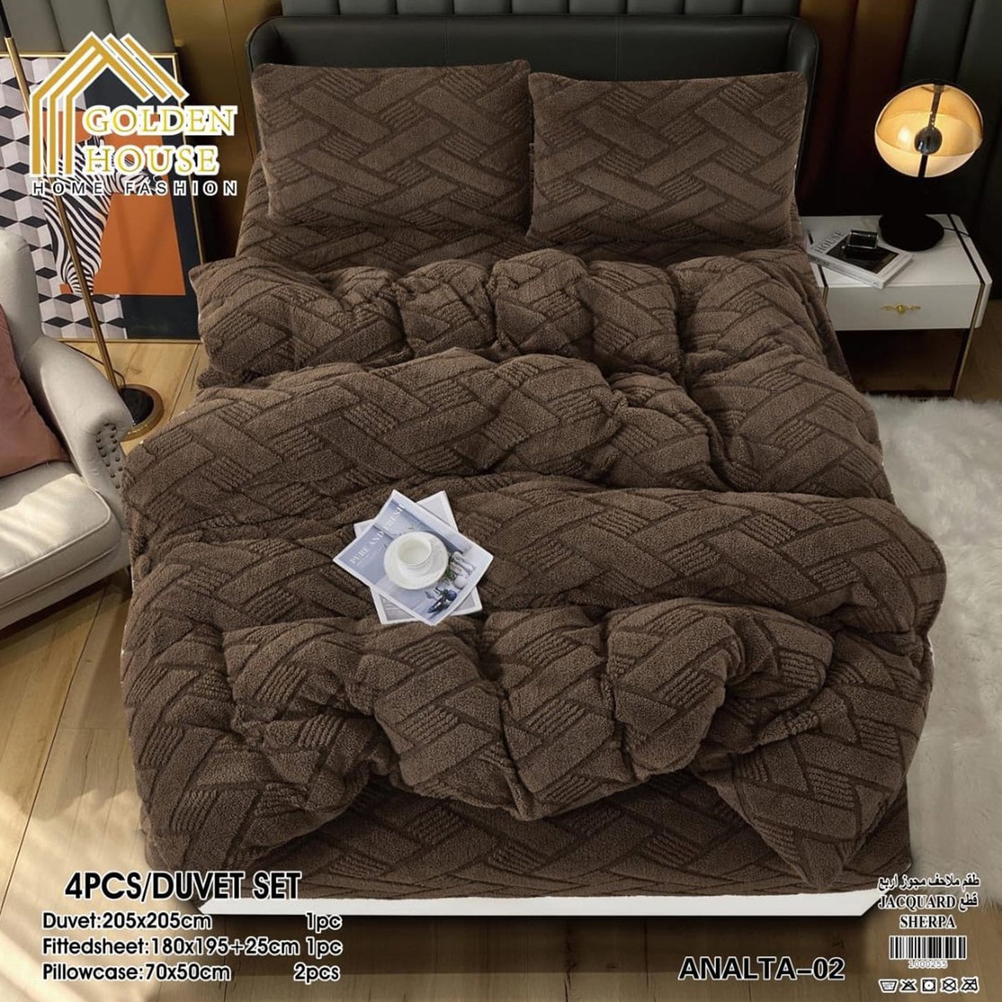 Winter Bed Set | Mohair Fabric | Soft & Warm | Available in 2 Sizes | Double 4 Pieces | Single Half 3 Pieces