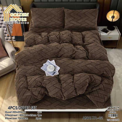 Winter Bed Set | Mohair Fabric | Soft & Warm | Available in 2 Sizes | Double 4 Pieces | Single Half 3 Pieces