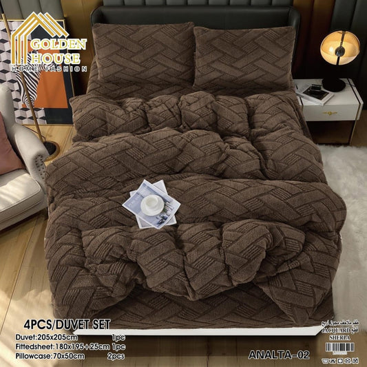 Winter Bed Set | Mohair Fabric | Soft & Warm | Available in 2 Sizes | Double 4 Pieces | Single Half 3 Pieces