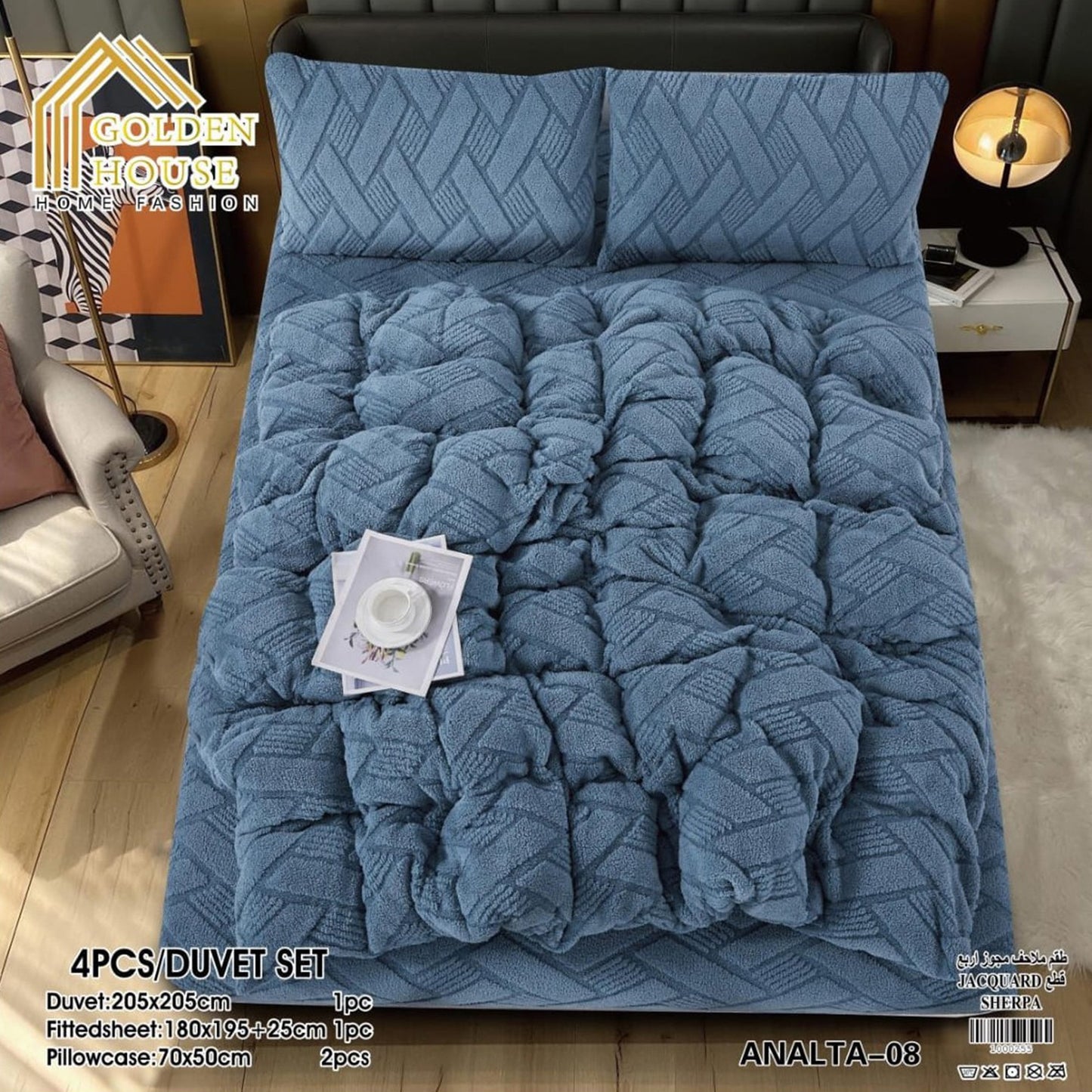 Winter Bed Set | Mohair Fabric | Soft & Warm | Available in 2 Sizes | Double 4 Pieces | Single Half 3 Pieces