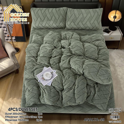 Winter Bed Set | Mohair Fabric | Soft & Warm | Available in 2 Sizes | Double 4 Pieces | Single Half 3 Pieces