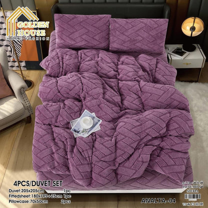Winter Bed Set | Mohair Fabric | Soft & Warm | Available in 2 Sizes | Double 4 Pieces | Single Half 3 Pieces