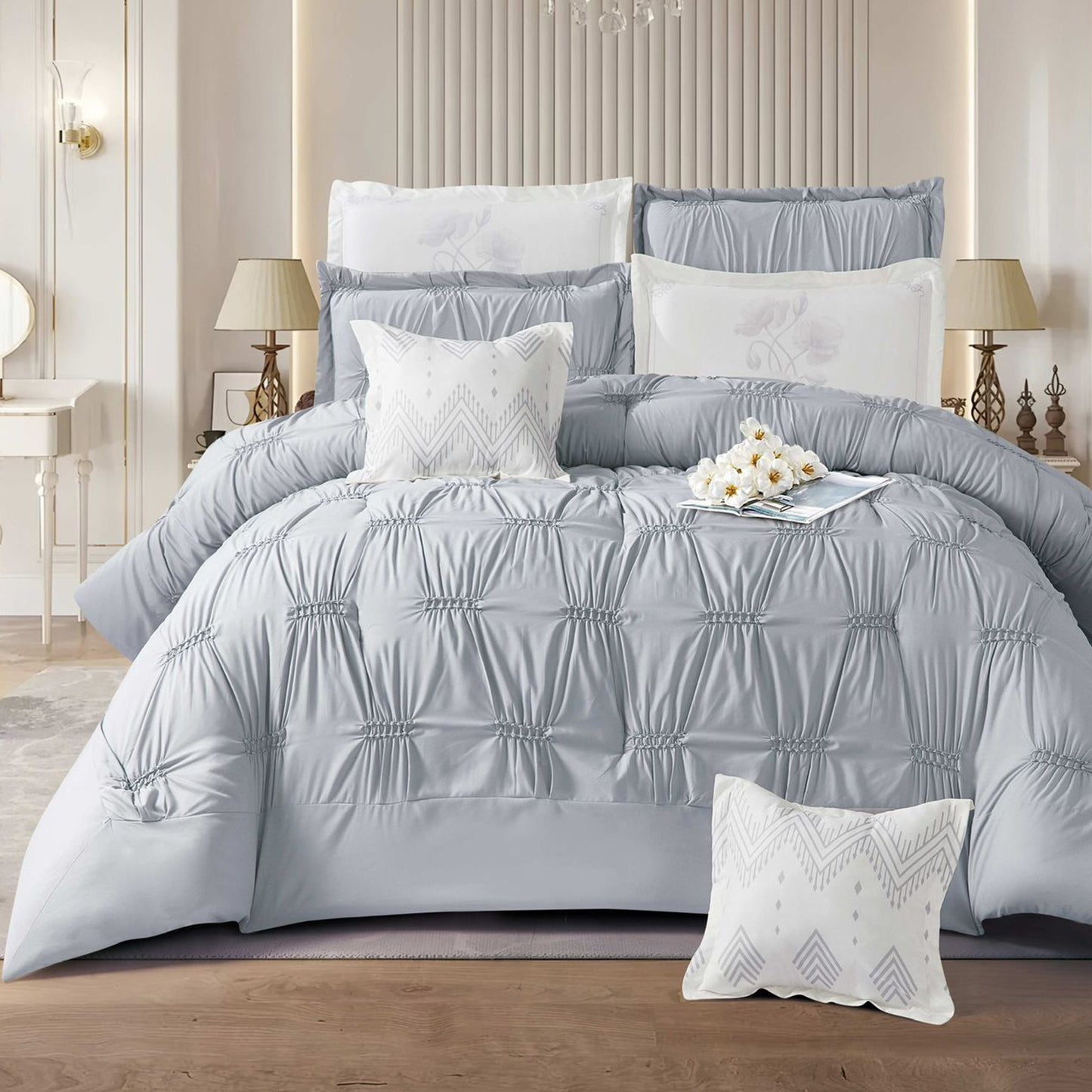 Bridal Comforter Set | Double Size | 8 Pieces | Digital Decor | Luxurious Bedding