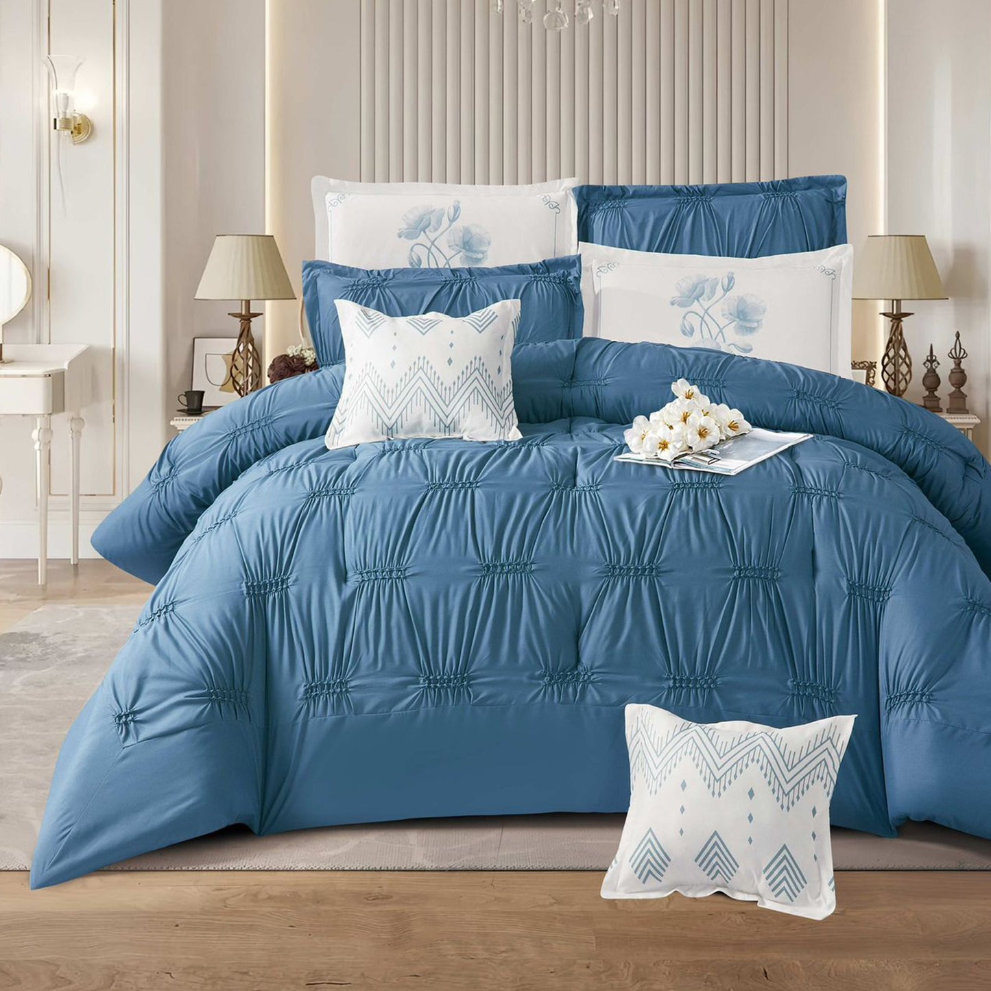 Bridal Comforter Set | Double Size | 8 Pieces | Digital Decor | Luxurious Bedding