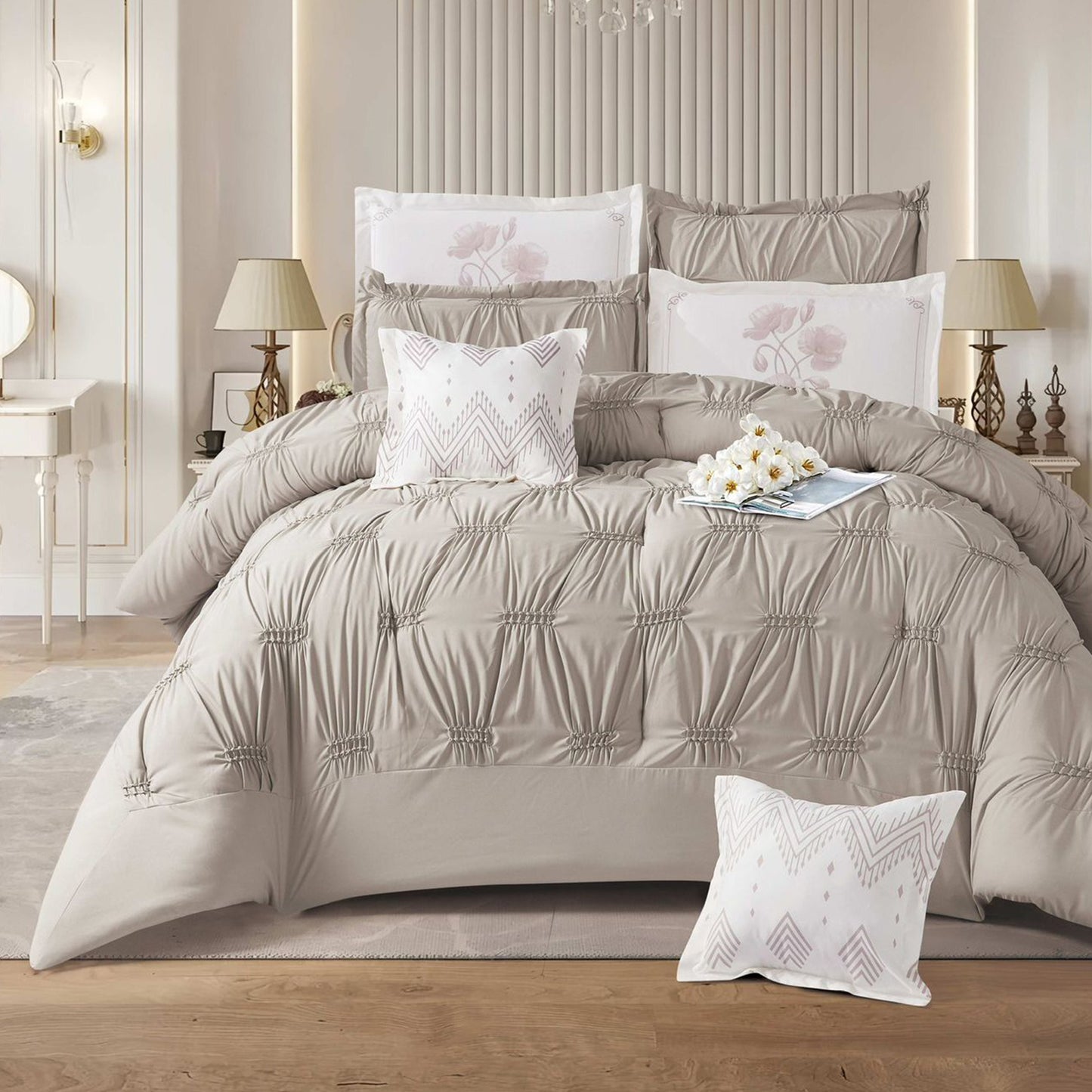 Bridal Comforter Set | Double Size | 8 Pieces | Digital Decor | Luxurious Bedding