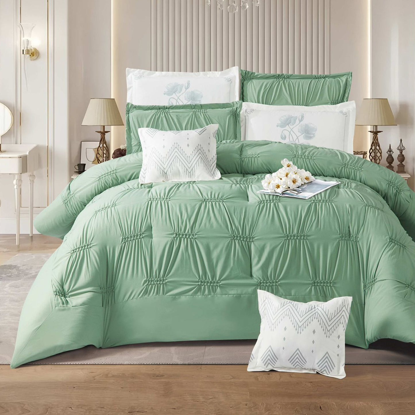 Bridal Comforter Set | Double Size | 8 Pieces | Digital Decor | Luxurious Bedding