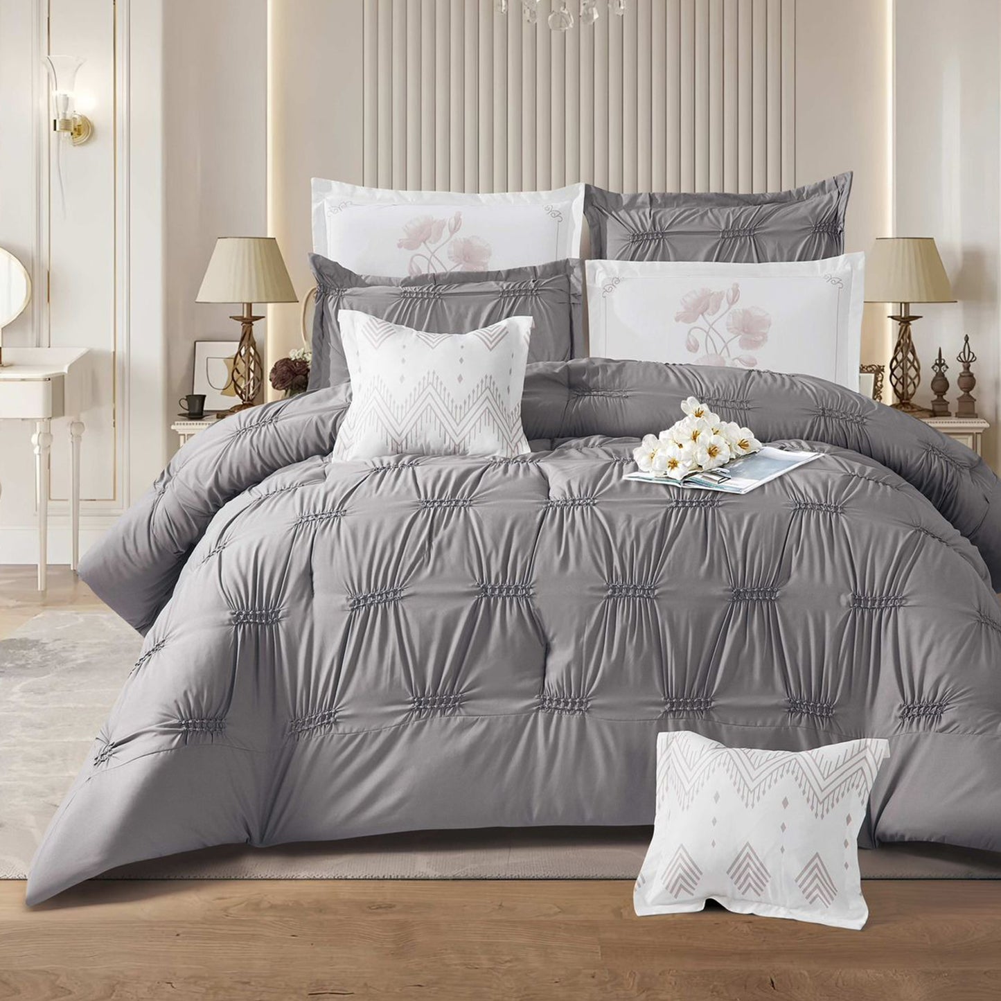 Bridal Comforter Set | Double Size | 8 Pieces | Digital Decor | Luxurious Bedding