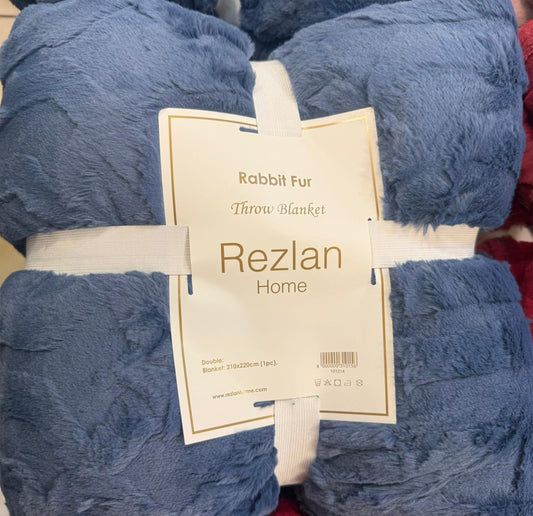 Rabbit Fur Throw Blanket | Ultra Soft & Warm | Available in 2 Sizes | Double & Single