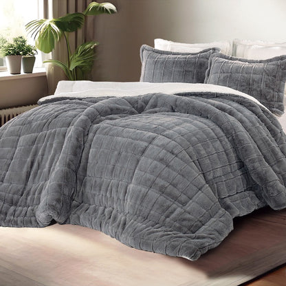 Winter mohair coverlet RABBIT fur – Available in Two Sizes