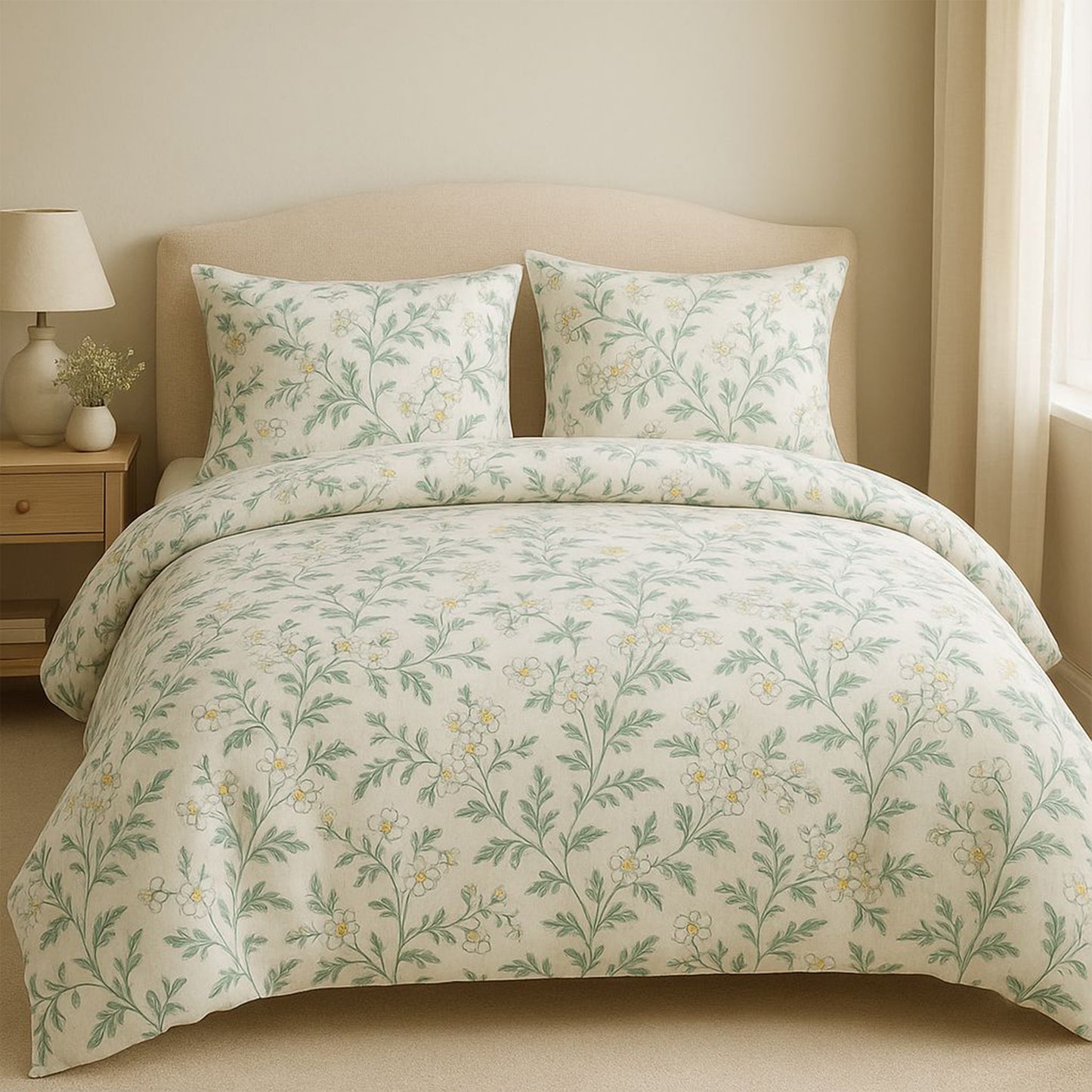 Bed Set | 100% Cotton | Double Size | 4 Pieces | Soft & Breathable