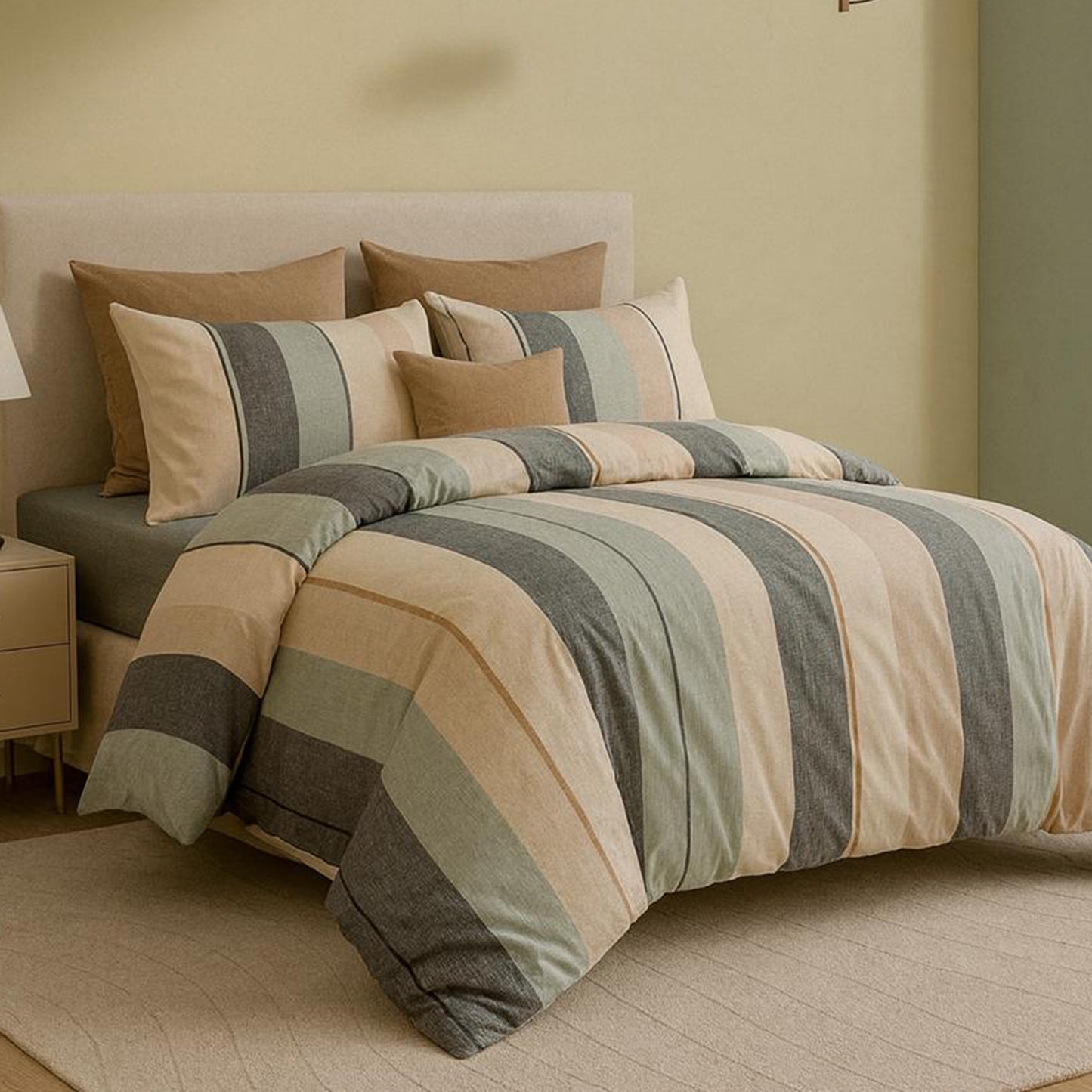 Bed Set | 100% Cotton | Double Size | 4 Pieces | Soft & Breathable