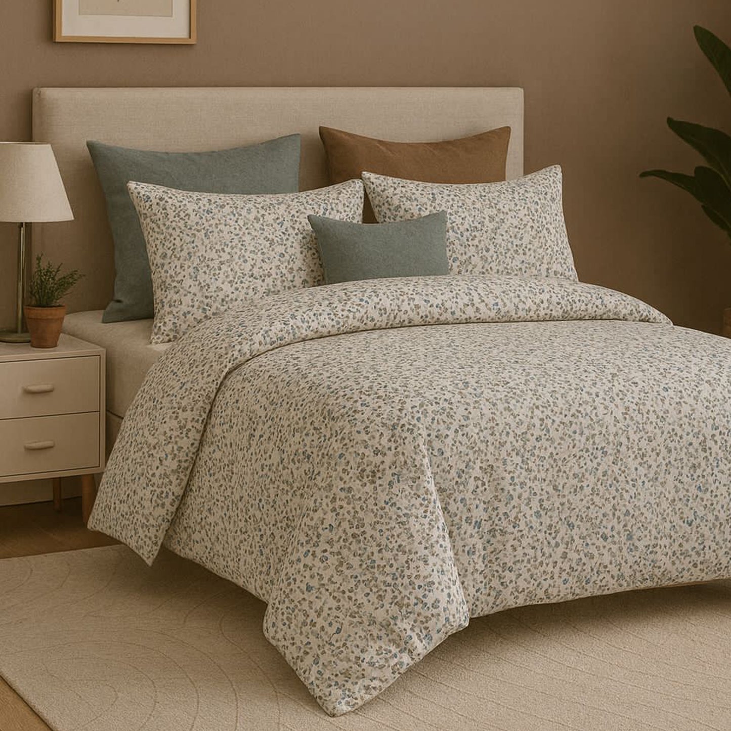 Bed Set | 100% Cotton | Double Size | 4 Pieces | Soft & Breathable
