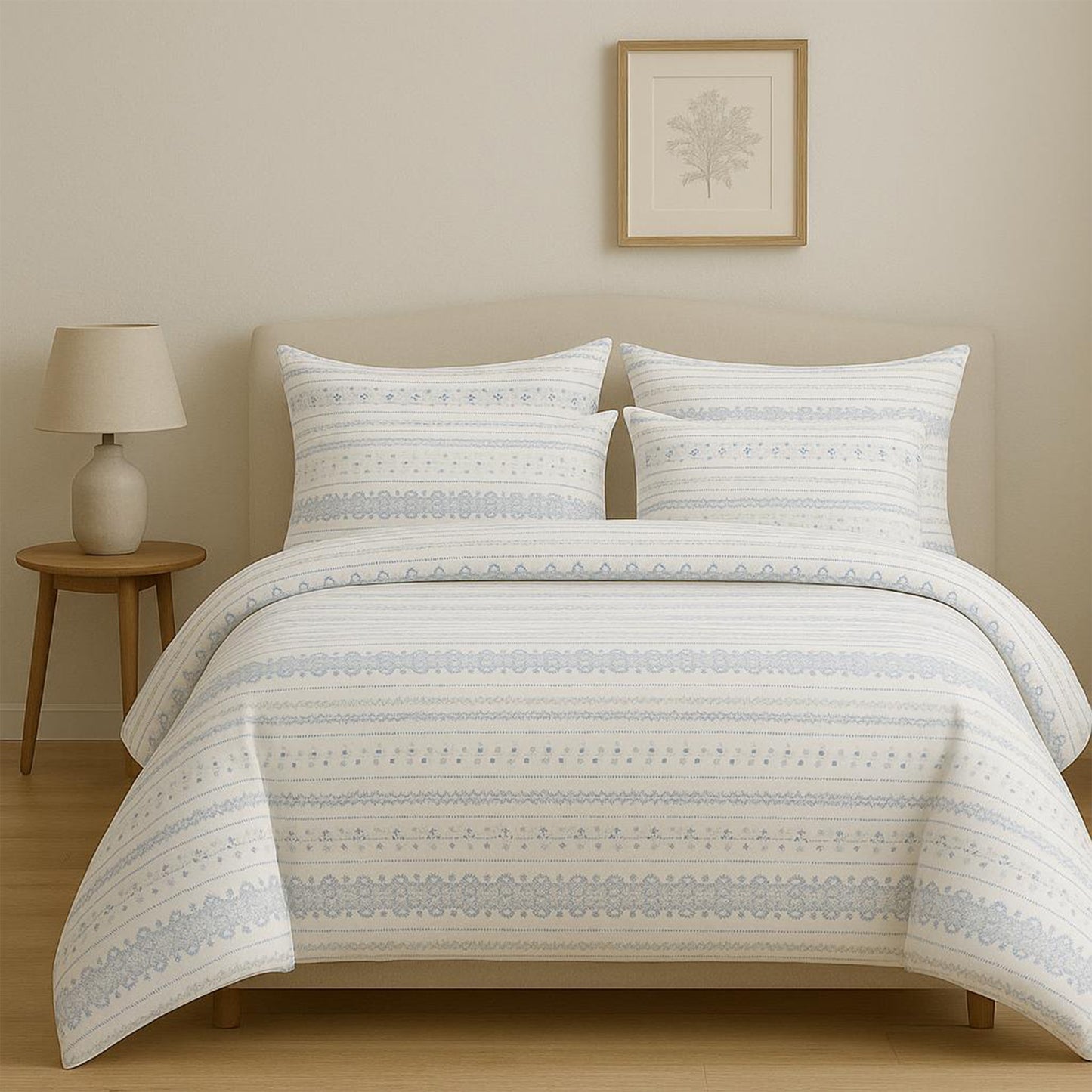 Bed Set | 100% Cotton | Double Size | 4 Pieces | Soft & Breathable