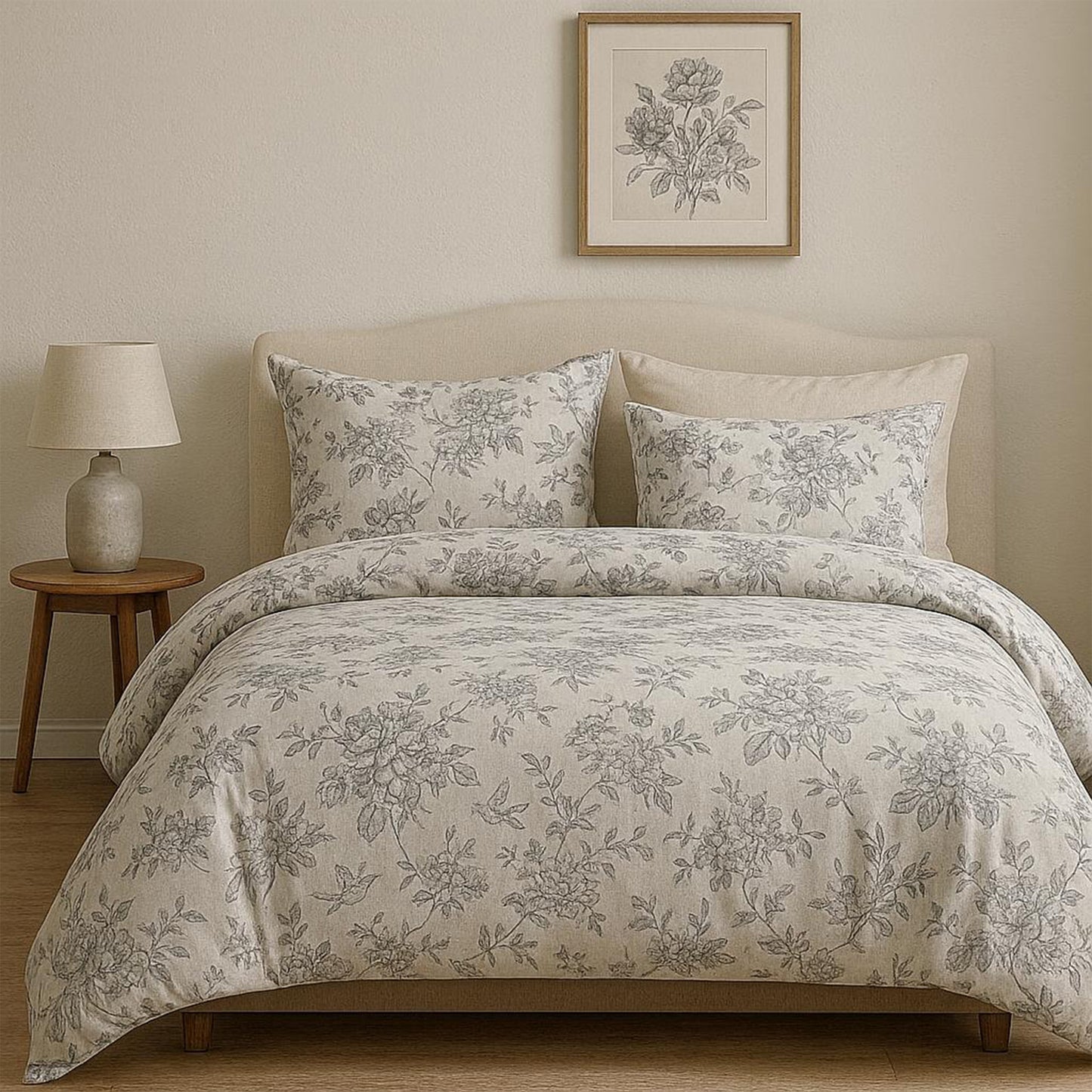 Bed Set | 100% Cotton | Double Size | 4 Pieces | Soft & Breathable