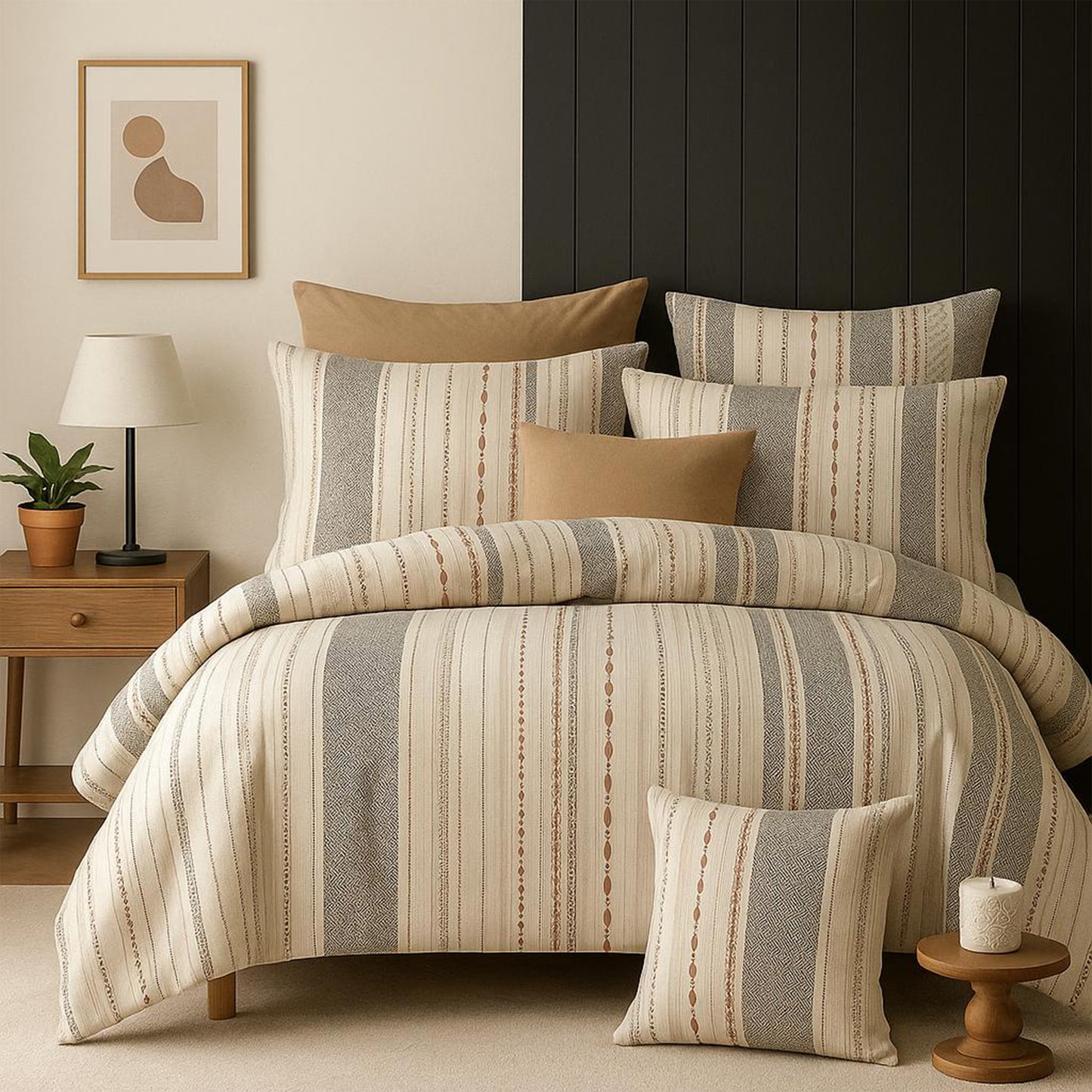 Bed Set | 100% Cotton | Double Size | 4 Pieces | Soft & Breathable