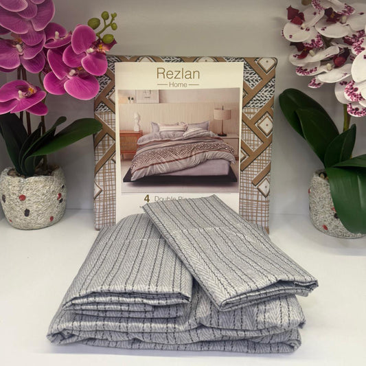 Bed Set | Patterned | Double Size | Microfiber | 4 Pieces