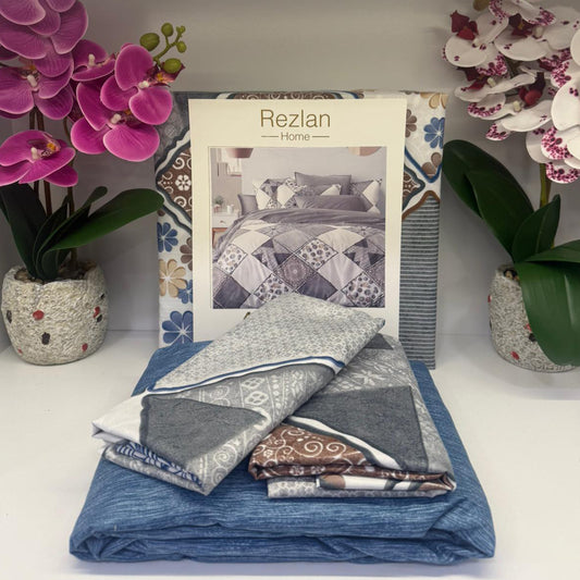 Bed Set | Patterned | Double Size | Microfiber | 4 Pieces