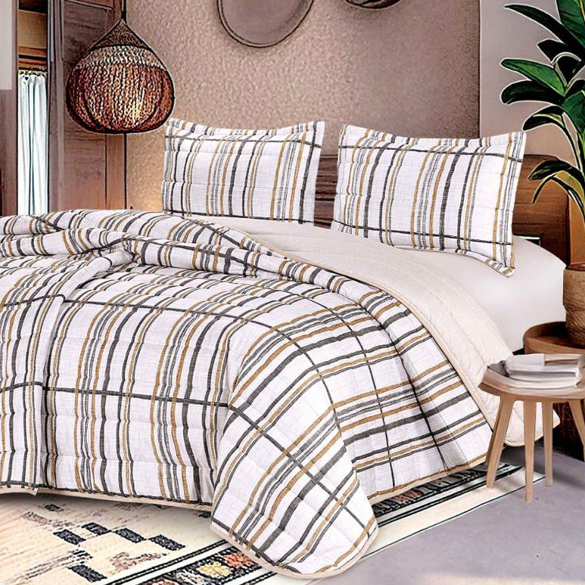 Summer Bed Spread – 100% Cotton Available in King Size (3 Pieces)