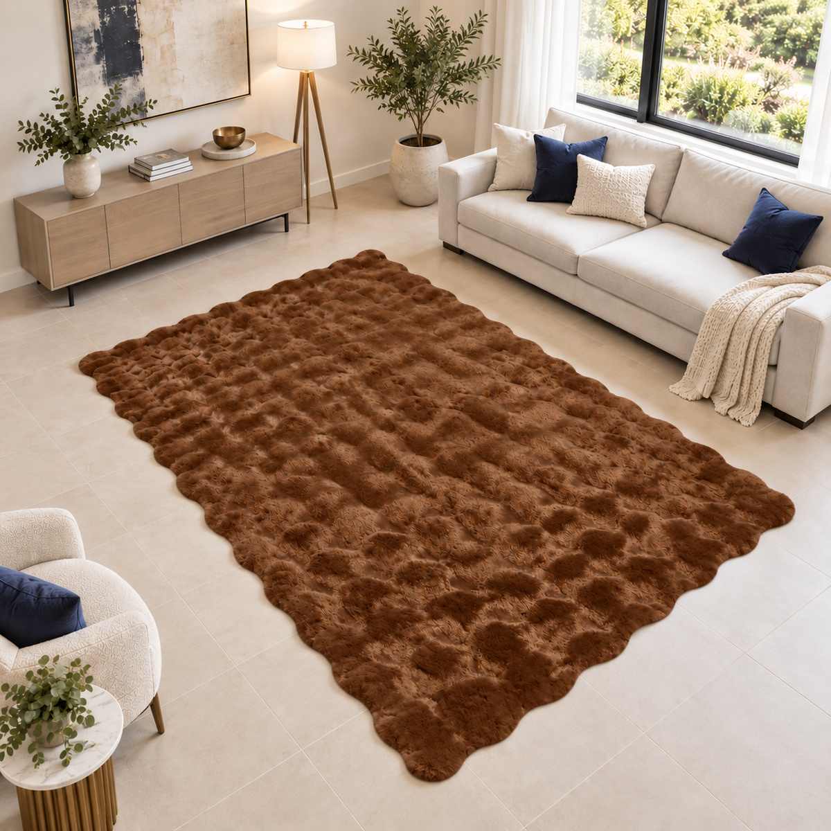 Rabbit Fur Rug Available in 5 Sizes | 11 Colors
