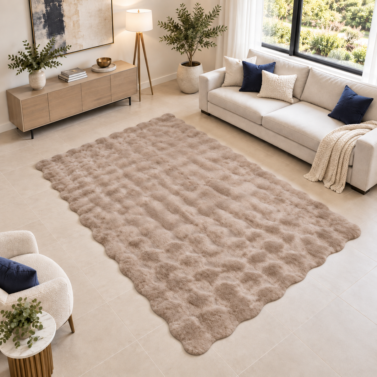 Rabbit Fur Rug Available in 5 Sizes | 11 Colors