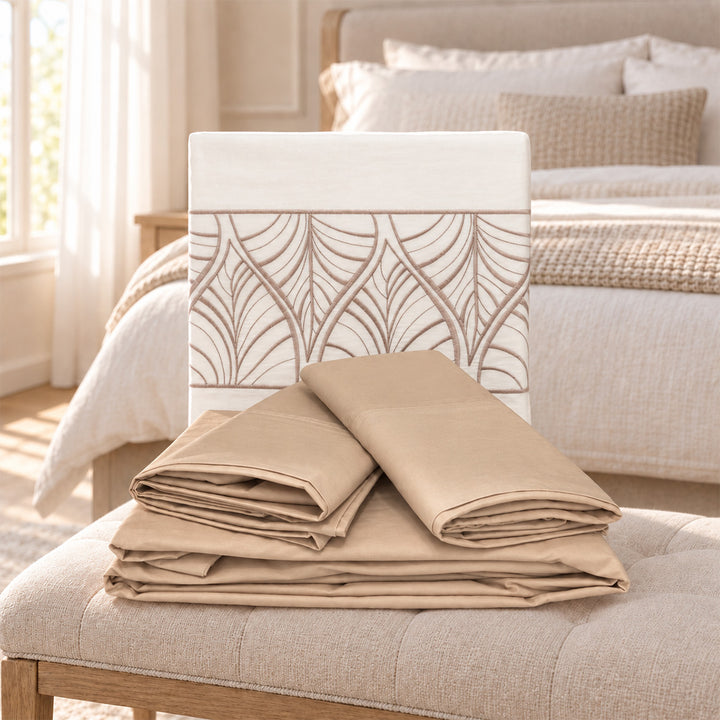 100% Cotton Bed Set – Beige