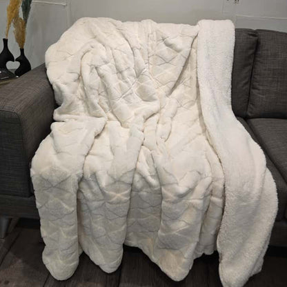 Quilted Rabbit Fur Throw Blanket – Single & Half Size (1 Piece)