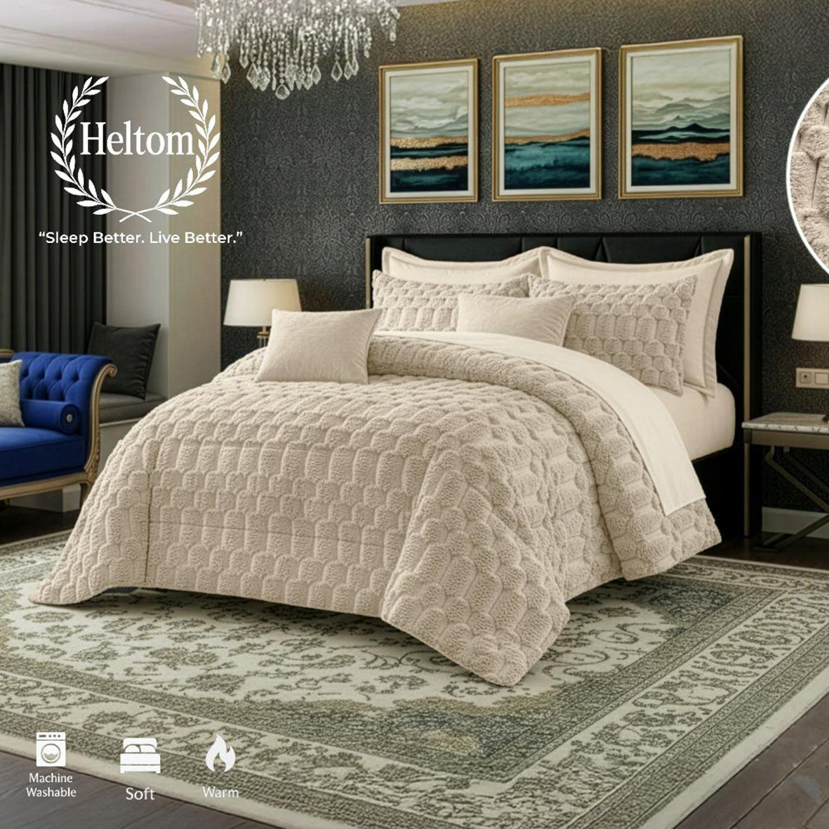 Winter mohair coverlet fur Jacquard heavy – King size