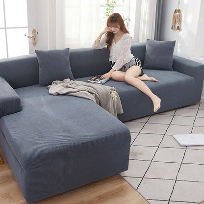 Premium Corner Sofa Cover Set – Heavy Stretch Fabric (4 Pieces)