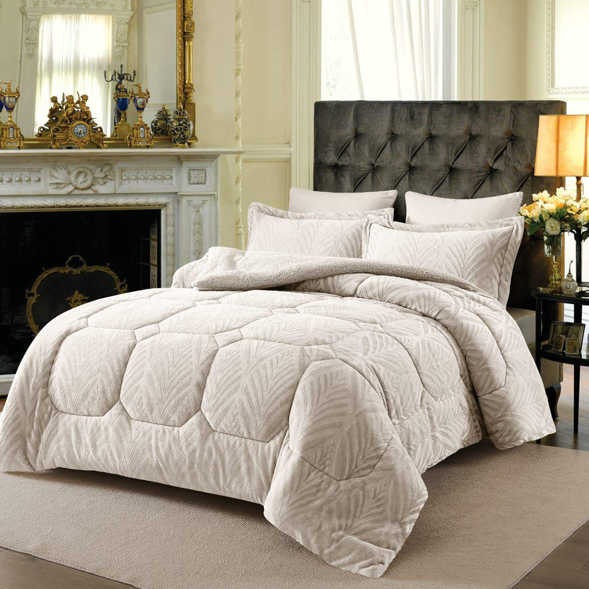 كوفرلي فرو شتوي موهير متوفر بمقاسين كينغ (3 قطع) ومفرد ونصف (قطعتان)