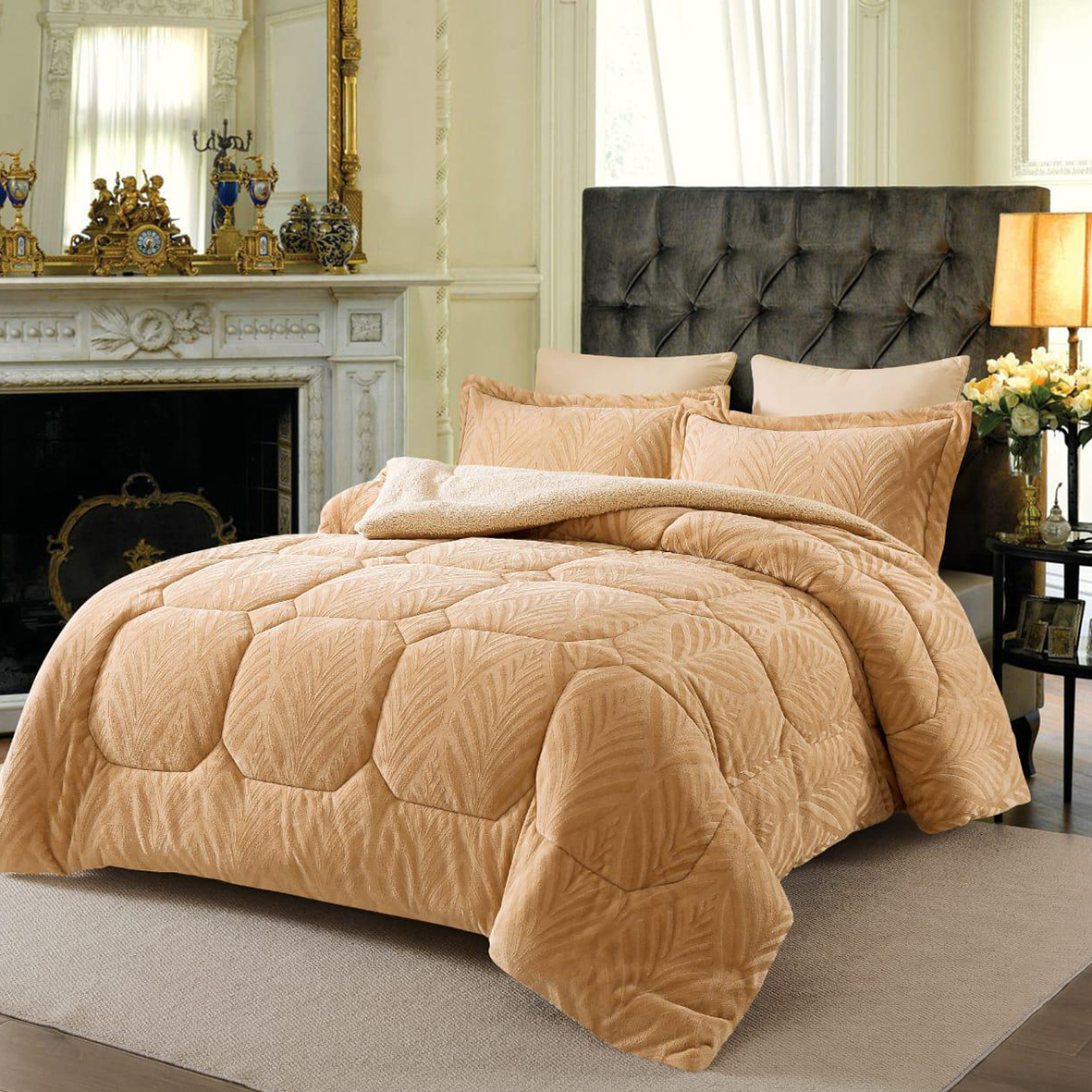 كوفرلي فرو شتوي موهير متوفر بمقاسين كينغ (3 قطع) ومفرد ونصف (قطعتان)