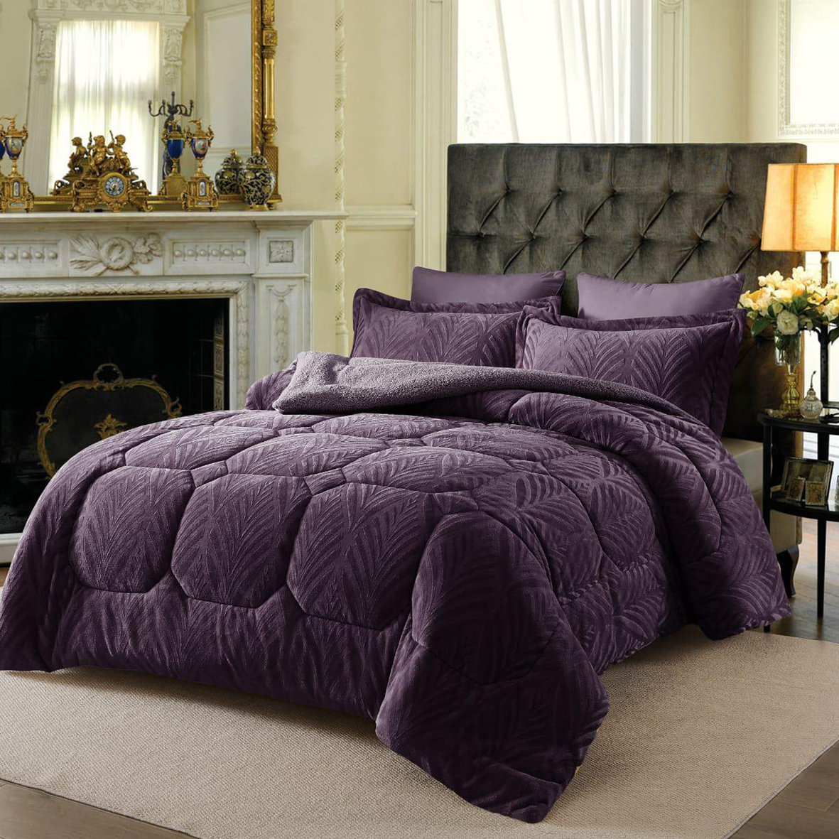 كوفرلي فرو شتوي موهير متوفر بمقاسين كينغ (3 قطع) ومفرد ونصف (قطعتان)